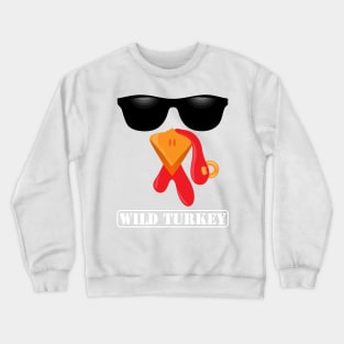 Wild Turkey Face Thanksgiving Halloween Costume Crewneck Sweatshirt